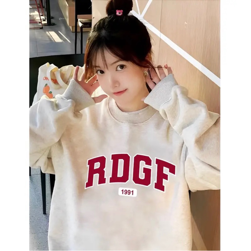 Áo Sweater Nỉ Bông Form Rộng Nam Nữ Unisex Dáng Oversize Xám Tiêu In Chữ Đơn Giản