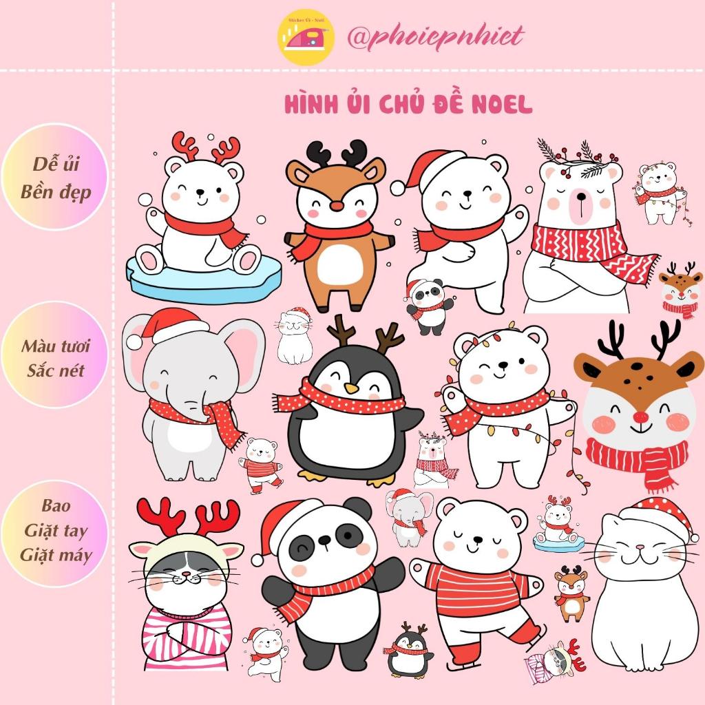 Hình ép, ủi nhiệt chủ đề noel dễ thương tách lẻ hình 01