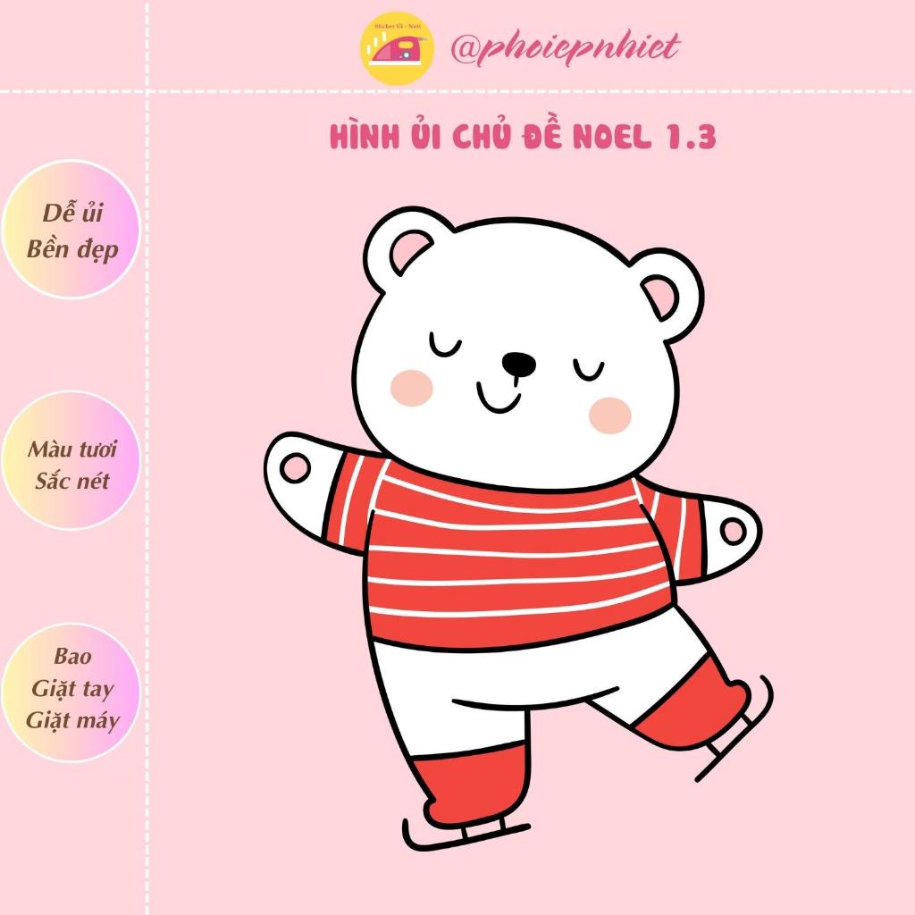 Hình ép, ủi nhiệt chủ đề noel dễ thương tách lẻ hình 01