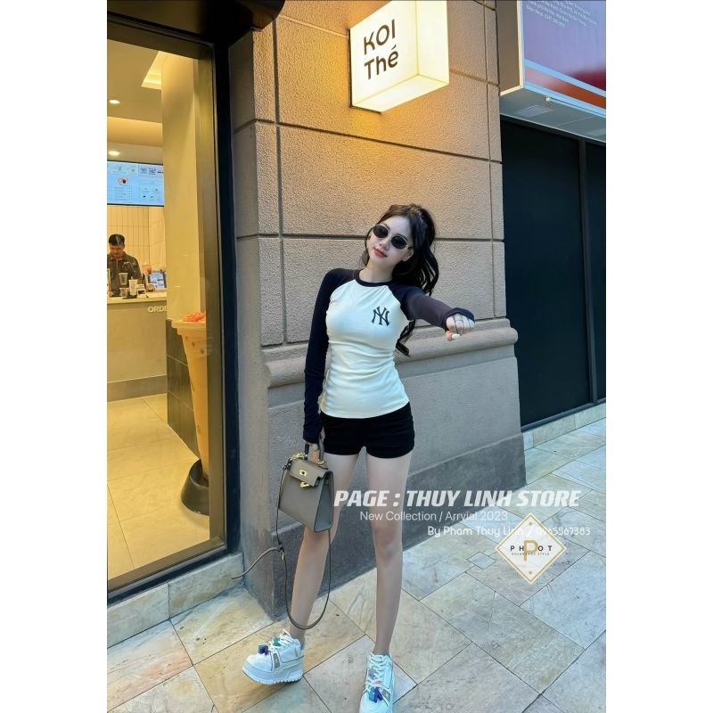 Áo thun chữ pha tay hàng QC