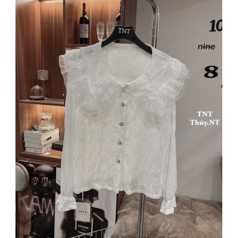 ÁO REN QC CỔ BÈO TAY DÀI SIU XINH