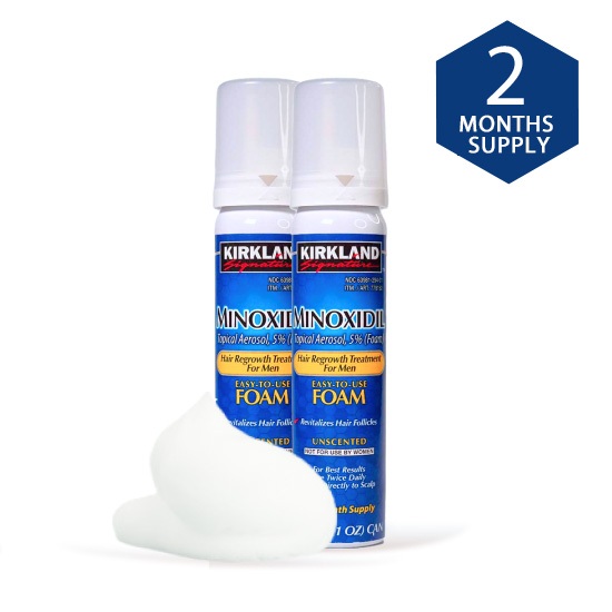 Bọt thoa ngoài Mọc tóc, mọc Râu Minoxidil 5% Foam Kirkland USA FDA Approved