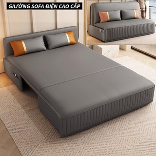 Giường sofa cao cấp có hộc để đồ. Ghế sofa giường điện điều khiển từ xa. Sofa giường nệm cao su, ga vải nano cao cấp