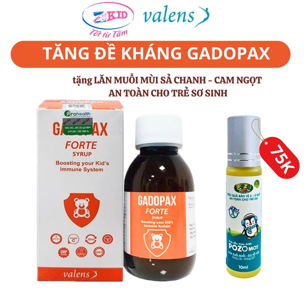 Gadopax Forte - Tăng đề kháng cho bé từ sơ sinh, trẻ hay ốm vặt,cảm lạnh-lọ 100ml-dạng siro dễ uống (Quà trung thu)