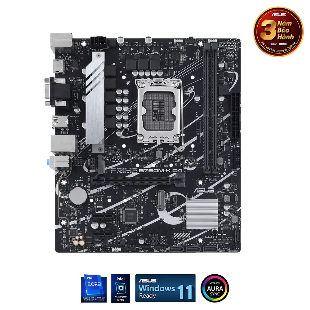 COMBO main chip Asus prime B760M-K full box + I5 12400F tray new bảo hành 36 tháng lỗi 1 đổi 1