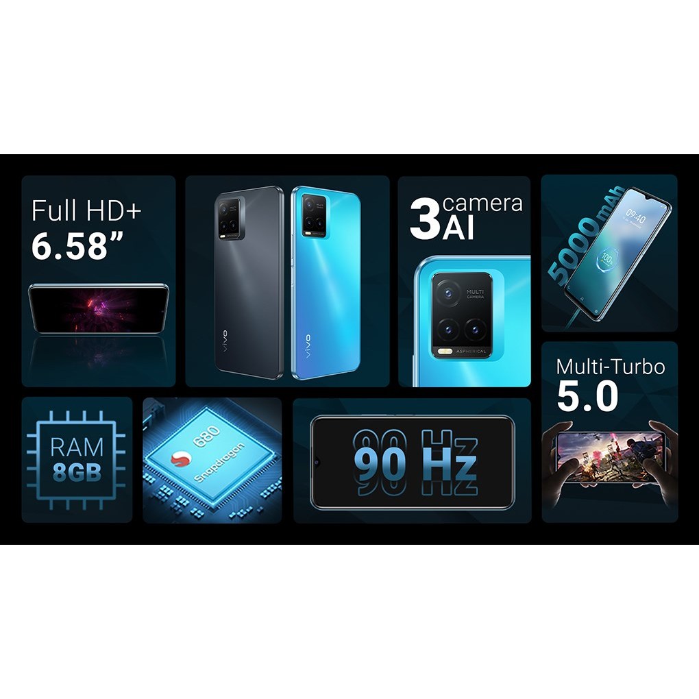 Điện thoại di động Vivo T1X 4GB/64GB- Hàng chính hãng nguyên seo fullbox -bảo hành 12 tháng lỗi 1 đổi 1