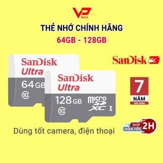 Thẻ nhớ Micro SD Kingston Sandisk 32gb 64Gb  tốc độ 100Mb/s bảo hành 7 năm chính hãng