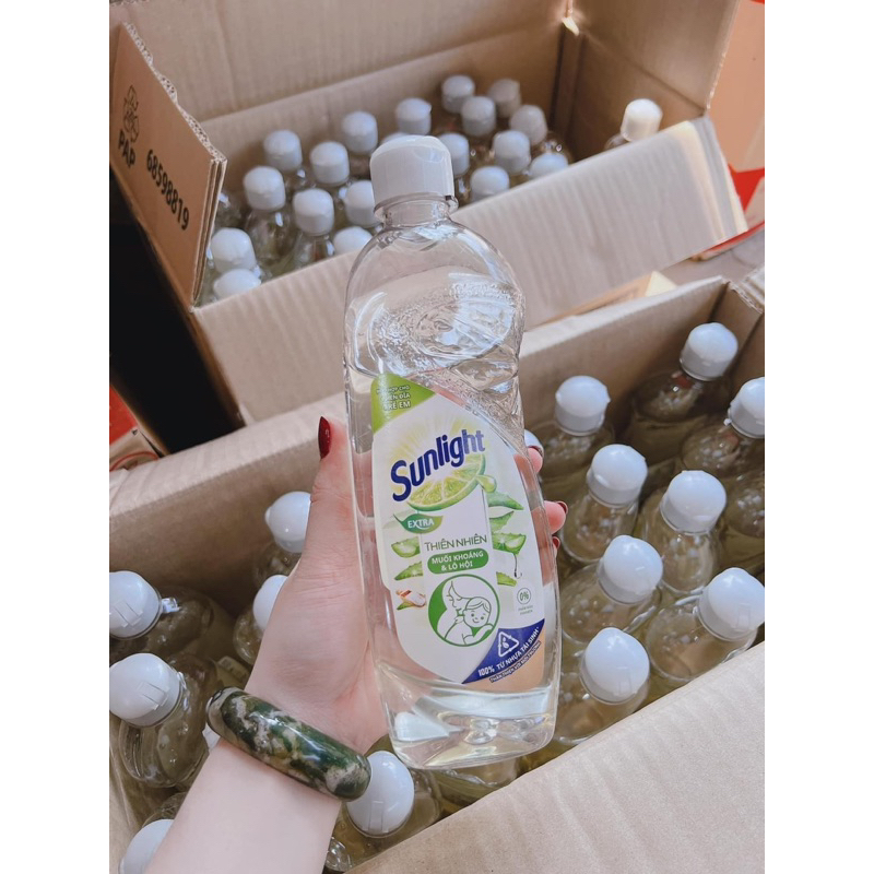 Nước rửa chén Sunlight muối khoáng thiên nhiên chai 370ml