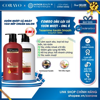 Bộ dầu gội xả giúp tóc khoẻ suôn mượt óng ả Tresemme Keratin Smooth 5in1 Thái Lan 400ml - Coravo