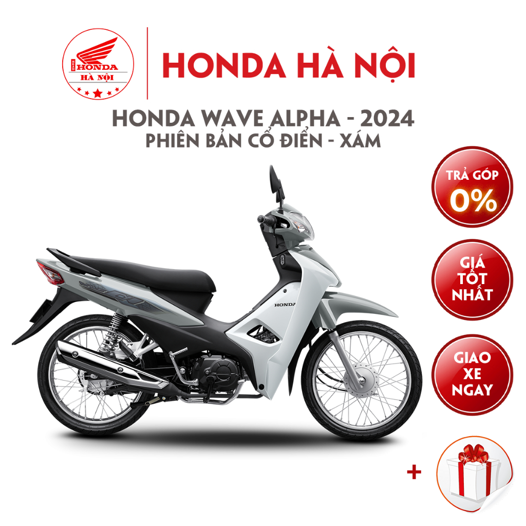 Xe máy Honda Wave Alpha 2024 - Phiên bản cổ điển