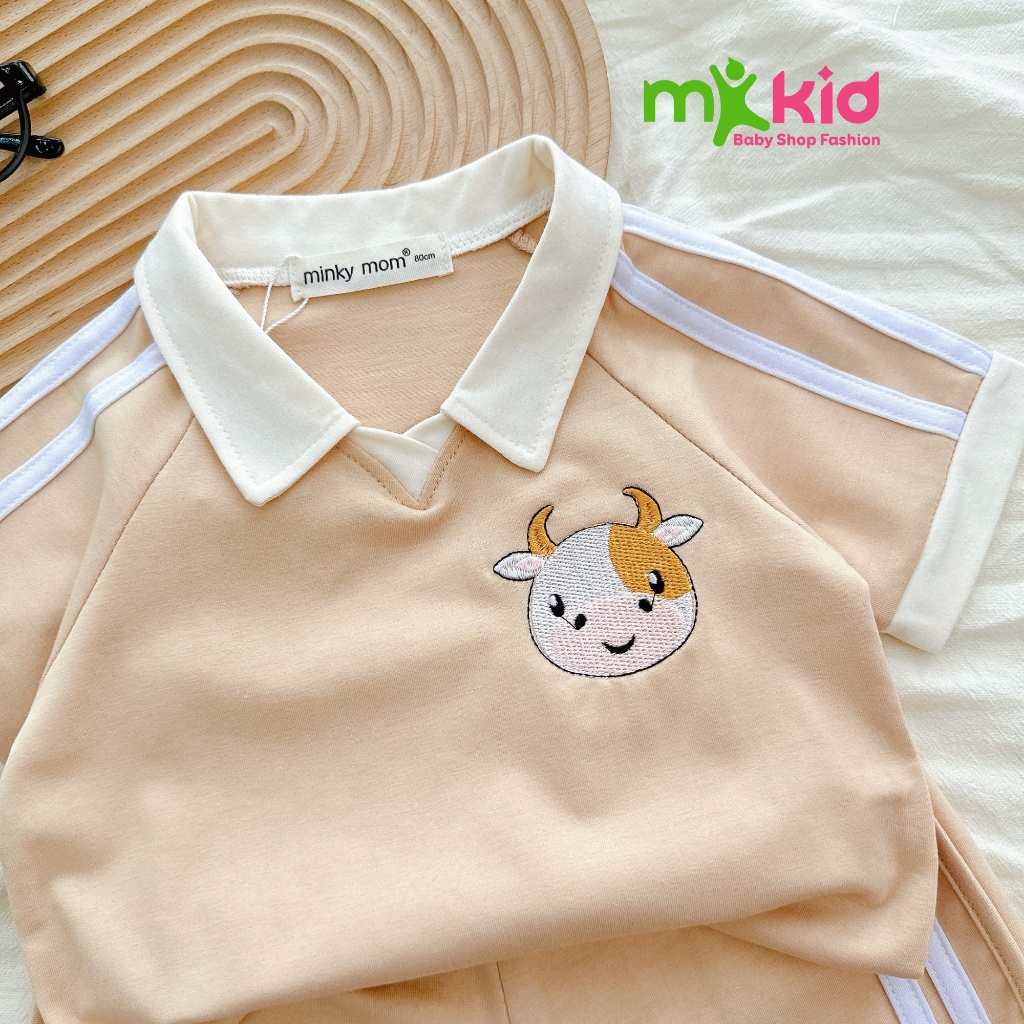 Bộ polo Thêu Hình Cao Cấp cho bé trai7-25kg Cao Dưới 1m1 chất liệu Cotton Co  Giản Tốt thiết kế phom cứng cáp, xịn xò