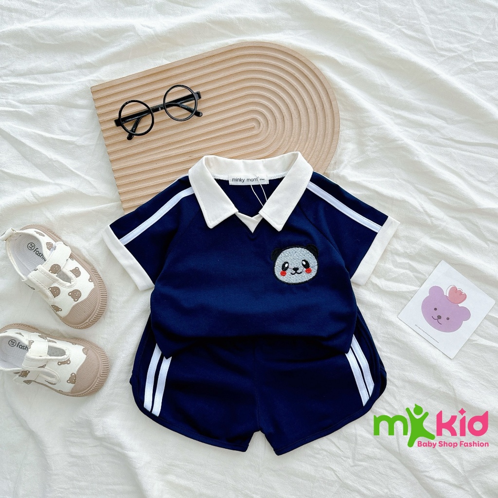 Bộ polo Thêu Hình Cao Cấp cho bé trai7-25kg Cao Dưới 1m1 chất liệu Cotton Co  Giản Tốt thiết kế phom cứng cáp, xịn xò