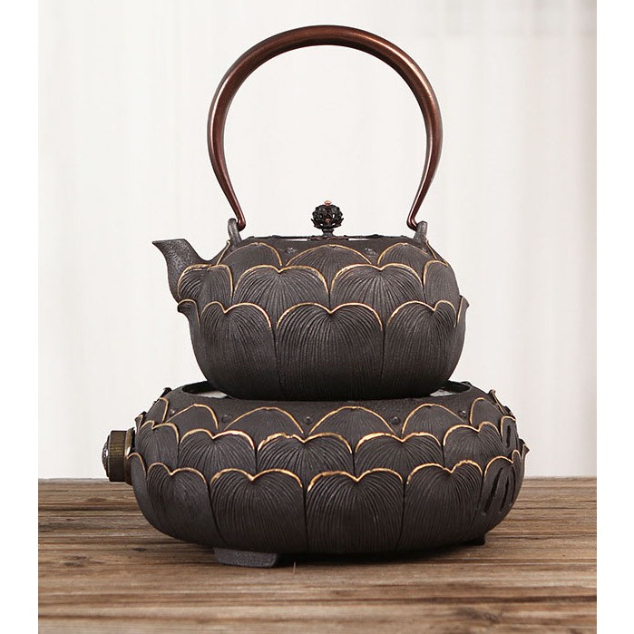 Ấm GANG SEN VÀNG 1300ML BẾP GANG HỒNG NGOẠI