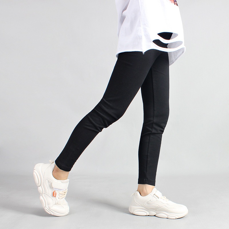 Quần legging dài cho bé gái HK KIDS mùa thu đông chất thun cotton mềm mại co giãn 4 chiều size 6-15 tuổi