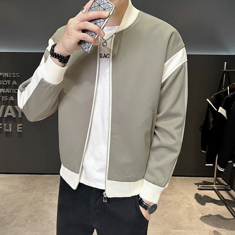 Áo khoác bomber nam chất cotton xốp Hàn dày dặn cao cấp phối viền thời trang năng động