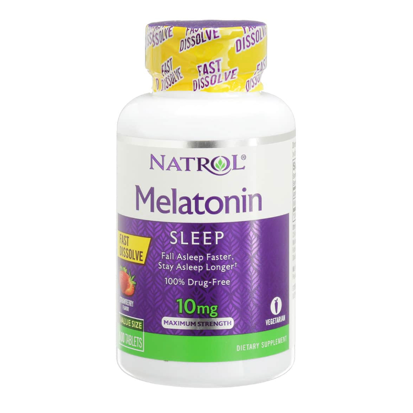 Viên Ngậm Natrol Melatonin 10mg Giúp Cải Thiện Giấc Ngủ, Ngủ Ngon, Thư Giãn (Lọ 100 Viên) - Hàng Mỹ
