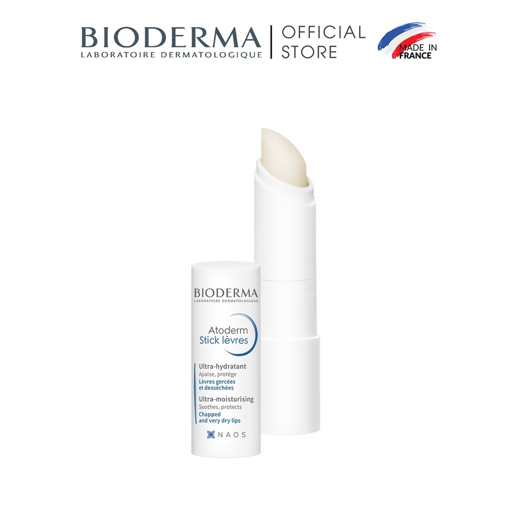Son dưỡng môi Bioderma Atoderm Stick Levres 4g, son môi giảm khô nứt nẻ và tổn thương