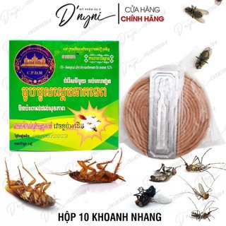 Hộp 10 khoanh nhang diệt muỗi thảo mộc không khói cpdm thái lan
