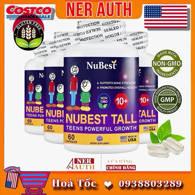 Viên uống hỗ trợ giúp trẻ em phát triển chiều cao New Look Tall 60 viên🇺🇸