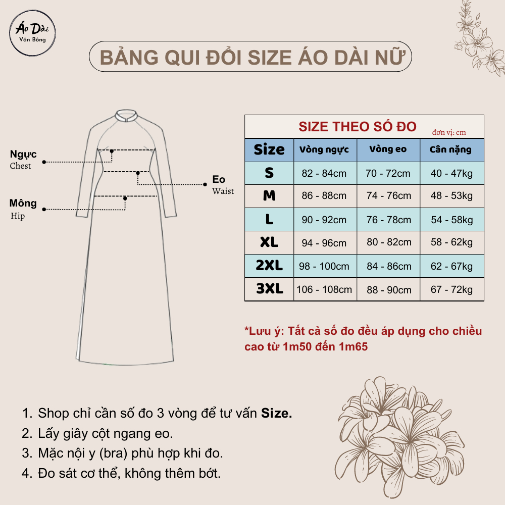 Áo dài truyền thống lụa Mỹ 2 tà may sẵn, kiểu dáng tay lỡ đính đá - thêu hoa trước ngực sang trọng