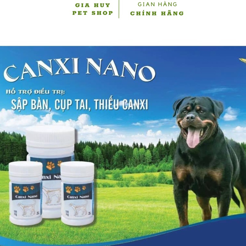 Canxi nano chó mèo cho chó bầu phục hồi bị hạ bàn tai cụp (150viên/lọ)