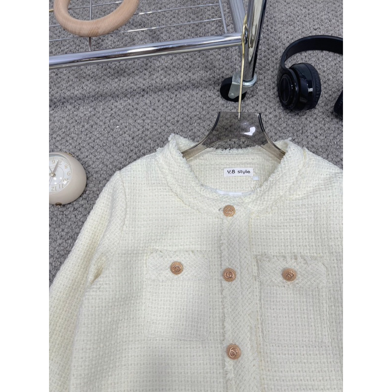 Áo dạ tweed 2746 kem