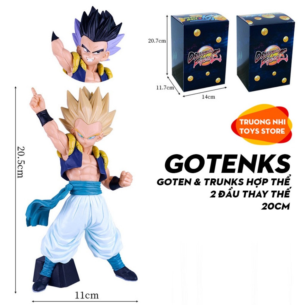 Gotenks  2 đầu thay thế 20cm - Mô hình Dragonball