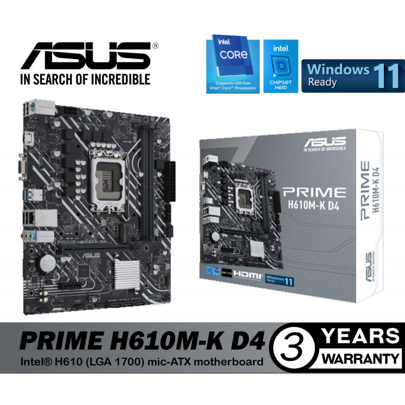 Main Asus Prime H610M-K D4 2 khe ram Socket 1700 chính hãng bảo hành 36 tháng
