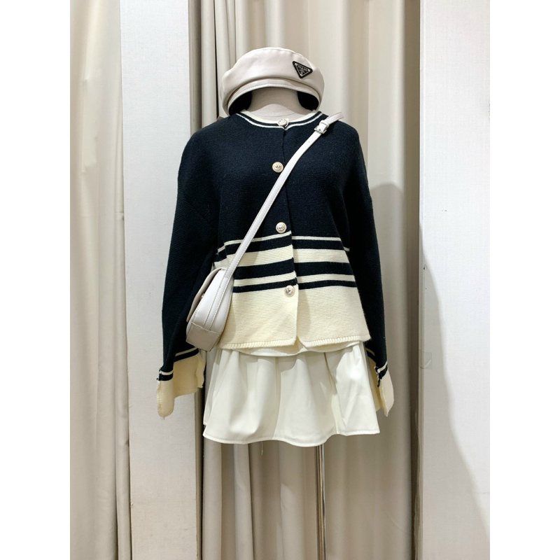 Áo lencardigan kẻ 66022