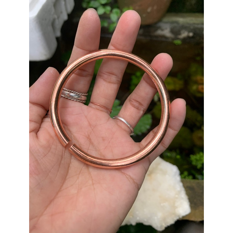 Vòng tay đồng đỏ kiểu dáng Basic 5li hỗ trợ sức khoẻ chống bức xạ