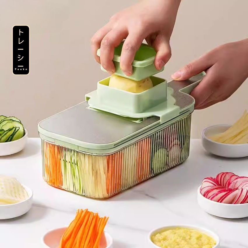 Bộ nạo sợi rau củ đa năng FEEKA 6 lưỡi dao, đồ bào rau củ đa năng cao cấp nhỏ gọn