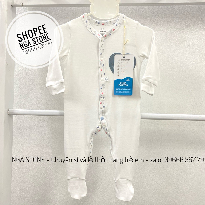 BUBABY Bộ body dài cho bé trai bé gái hãng bubaby body dài tay cài giữa Joyful - BU Siro BSR210200