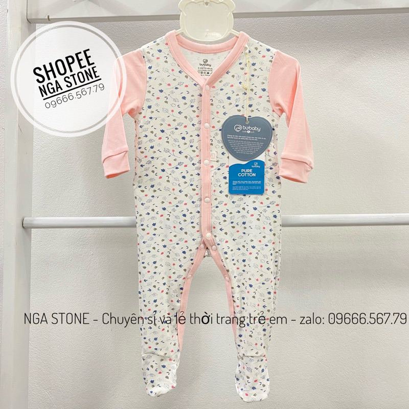 BUBABY Bộ body dài cho bé trai bé gái hãng bubaby body dài tay cài giữa Joyful - BU Siro BSR210200