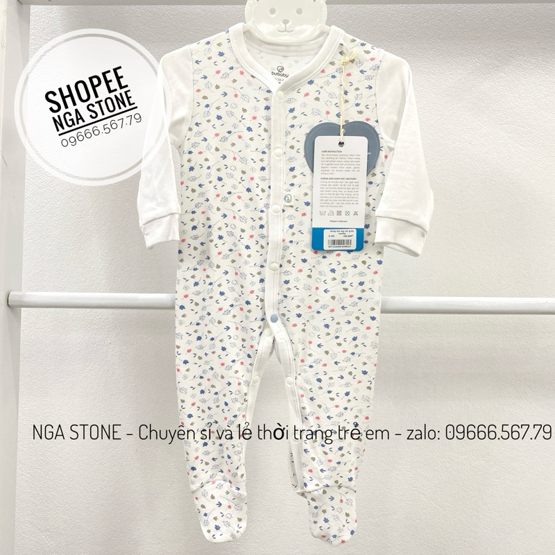 BUBABY Bộ body dài cho bé trai bé gái hãng bubaby body dài tay cài giữa Joyful - BU Siro BSR210200