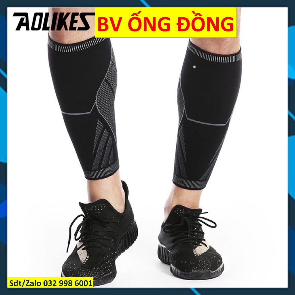 Bảo vệ bắp chân chơi thể thao Aolikes 7760 Băng bắp chân chống căng cơ đá bóng Bảo vệ ống đồng magic1