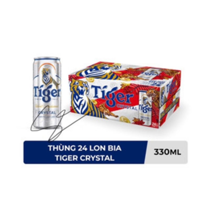 Thùng 24 lon bia Tiger Crystal 330ml/lon