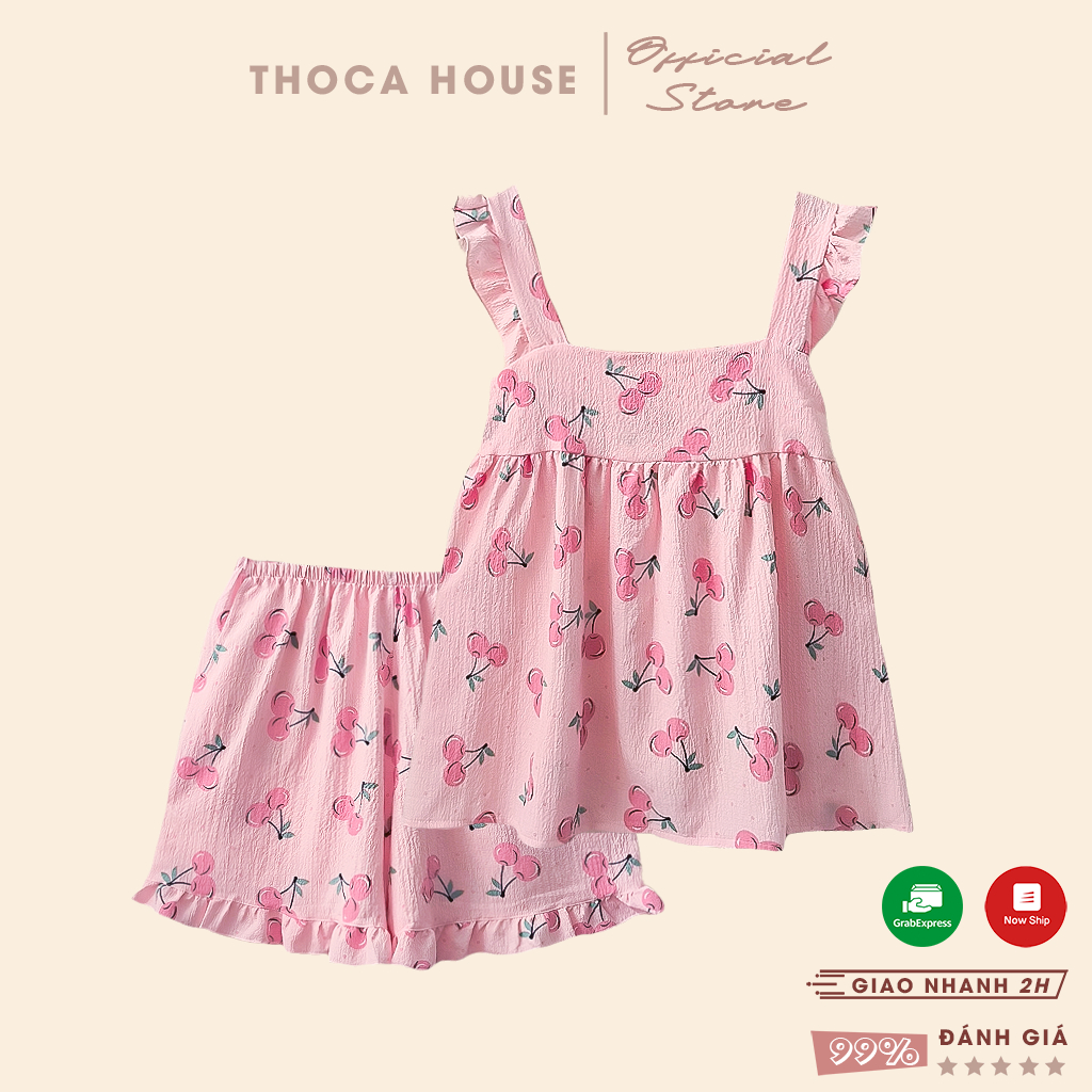 Đồ ngủ xốp đồ bộ mặc nhà hoạt hình mát mẻ THOCA HOUSE pijama bộ nữ hoạt hình xinh xắn freesize 60kg