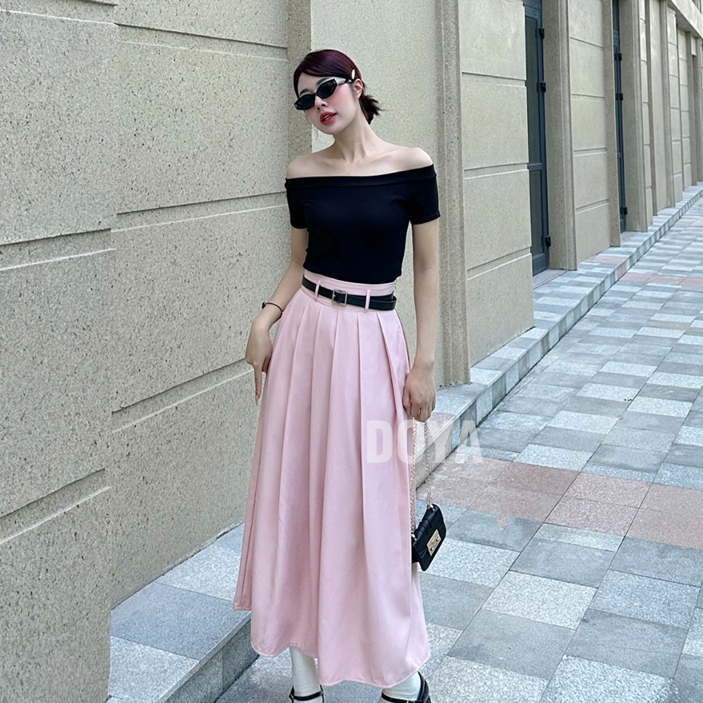 Chân váy dáng dài xếp ly DOYA Clothing