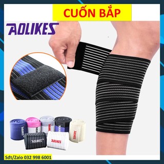 Băng bắp chân chống căng cơ Aolikes 1566 dài 90cm Băng quấn bảo vệ chân ống đồng đá bóng mag1