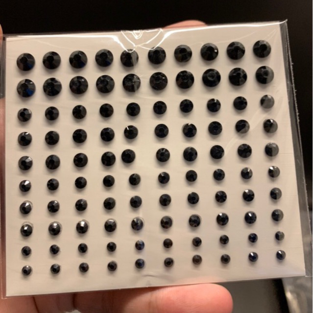 Đá đính tóc mặt có sẵn keo dán gồm 100 viên, đá dán makeup, đá đính mặt hóa trang PINOCCHIO VN ___F5___