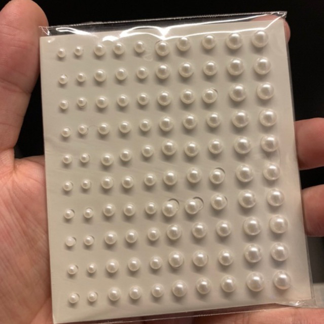 Đá đính tóc mặt có sẵn keo dán gồm 100 viên, đá dán makeup, đá đính mặt hóa trang PINOCCHIO VN ___F5___