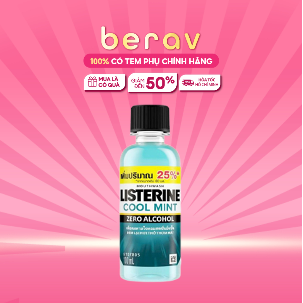 Nước Súc Miệng Giữ Hơi Thở Thơm Mát Listerine Coolmint 100ml