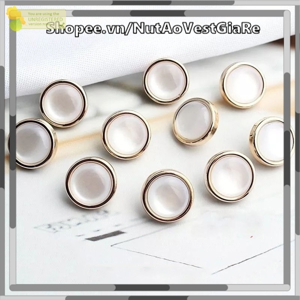 Nút ngọc (10 hạt) kiểu đơn giản, thanh lịch size 1,3 cm - 1.5cm- 1,8cm - 2cm, Nút nhựa giá rẻ, siêu xinh