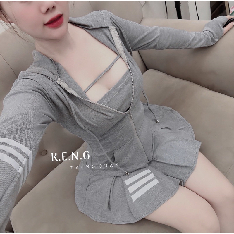 Sét bộ đầm thể thao nữ kèm áo quây mặc trong