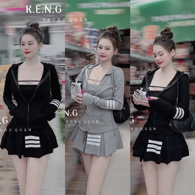 Sét bộ đầm thể thao nữ kèm áo quây mặc trong