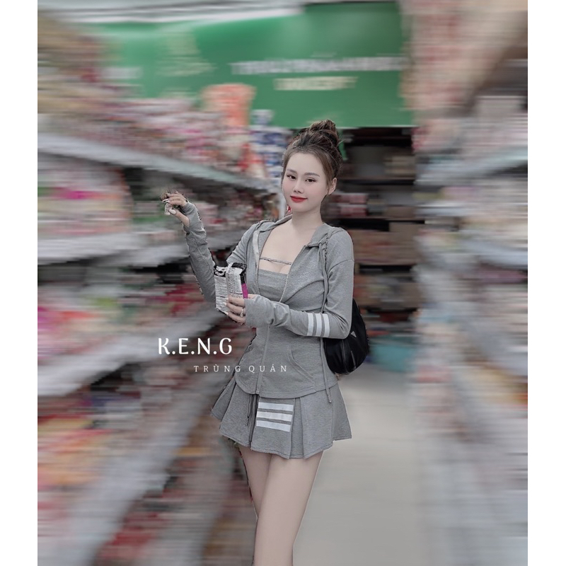 Sét bộ đầm thể thao nữ kèm áo quây mặc trong