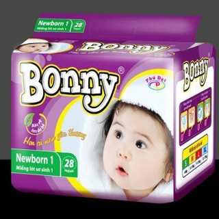 Miếng lót sơ sinh Newborn 1 BONNY túi 28 miếng mềm mỏng