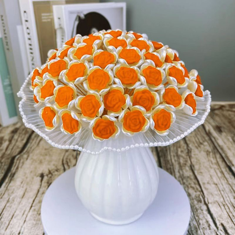 TẶNG ĐÈN Bộ vật liệu tự làm bình hoa 66-99 bông trang trí mẫu hoa hồng