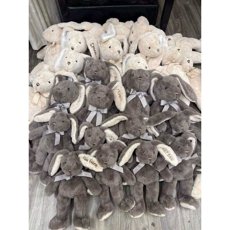 Thỏ bông thêu tên cho bé theo yêu cầu