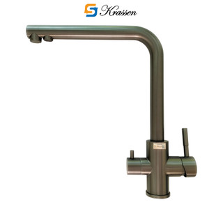 Vòi rửa chén bát krassen 3 đường nước kr-16 / màu nano gray